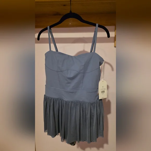 Blogilates Barre Active Romper Steel Blue Size M - Picture 2 of 16